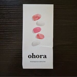 Ohora N Screw ND-262 semi-cured gel nail strips – pink marble mani (30 pieces)